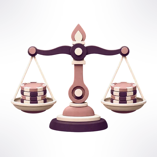 Balança com fichas de casino